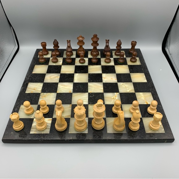 Wooden Chess Pieces Only Green Felt Bottom New in Bag (Listing #3) - Picture 5 of 10